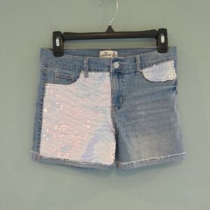 Jordache Light Blue Sequin Jean Shorts